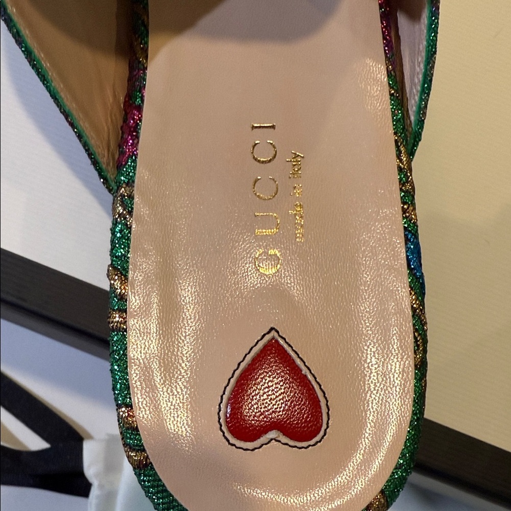 Gucci Women's Green and Purple Mules size 10 - Picture 12 of 13